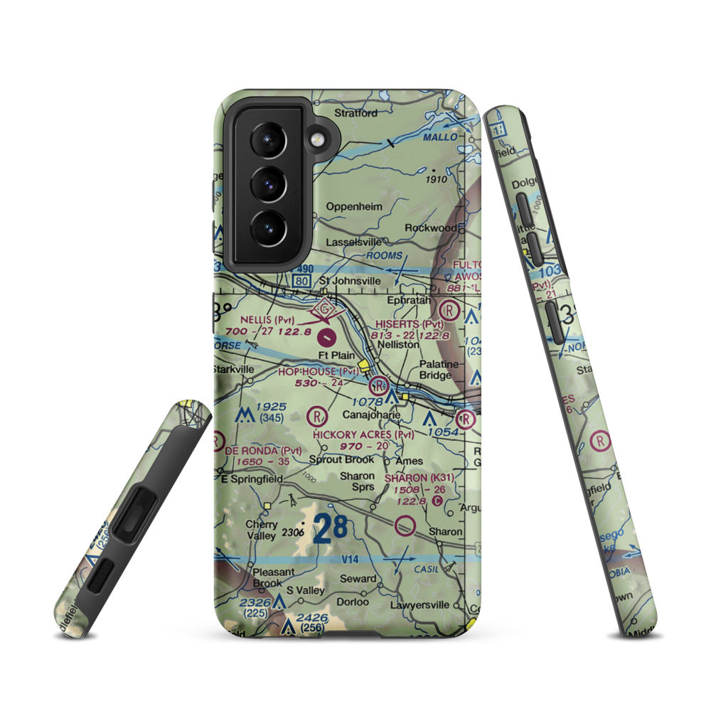 Tomcat Airport (44NY) VFR Sectional Samsung Phone Case Samsung Galaxy S21 model shown