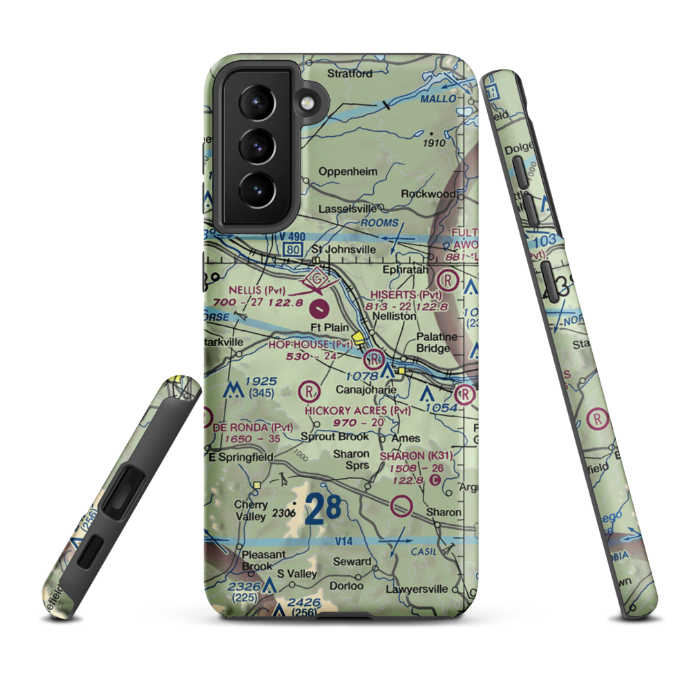 Tomcat Airport (44NY) VFR Sectional Samsung Phone Case Samsung Galaxy S21 FE model shown