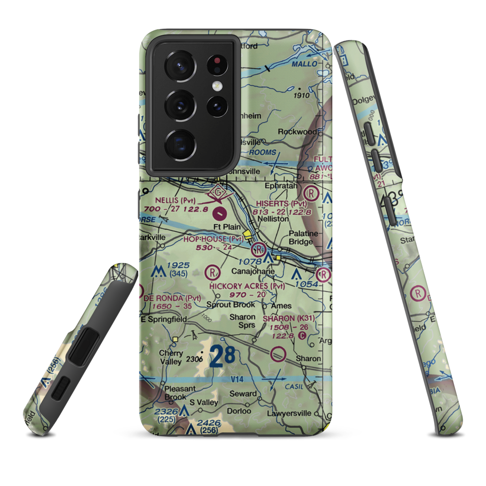 Tomcat Airport (44NY) VFR Sectional Samsung Phone Case Samsung Galaxy S21 Plus model shown