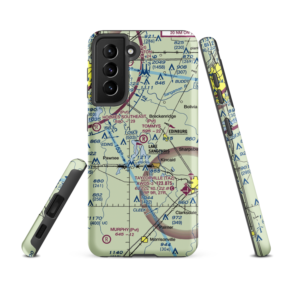 Tommy's Airpark (9LL5) VFR Sectional Samsung Phone Case Samsung Galaxy S21 FE model shown