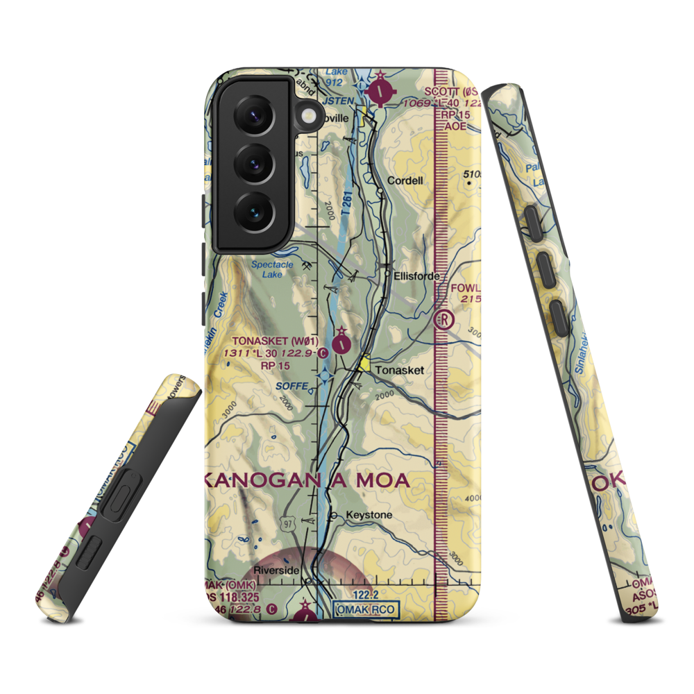 Tonasket Municipal Airport (W01) VFR Sectional Samsung Phone Case Samsung Galaxy S22 Plus model shown