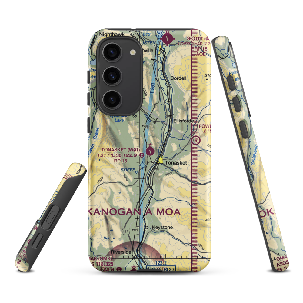 Tonasket Municipal Airport (W01) VFR Sectional Samsung Phone Case Samsung Galaxy S23 Plus model shown