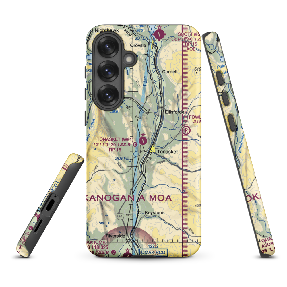 Tonasket Municipal Airport (W01) VFR Sectional Samsung Phone Case Samsung Galaxy S25 Plus model shown