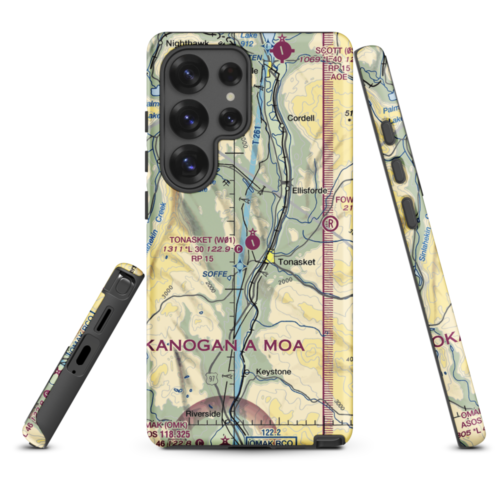 Tonasket Municipal Airport (W01) VFR Sectional Samsung Phone Case Samsung Galaxy S25 Ultra model shown