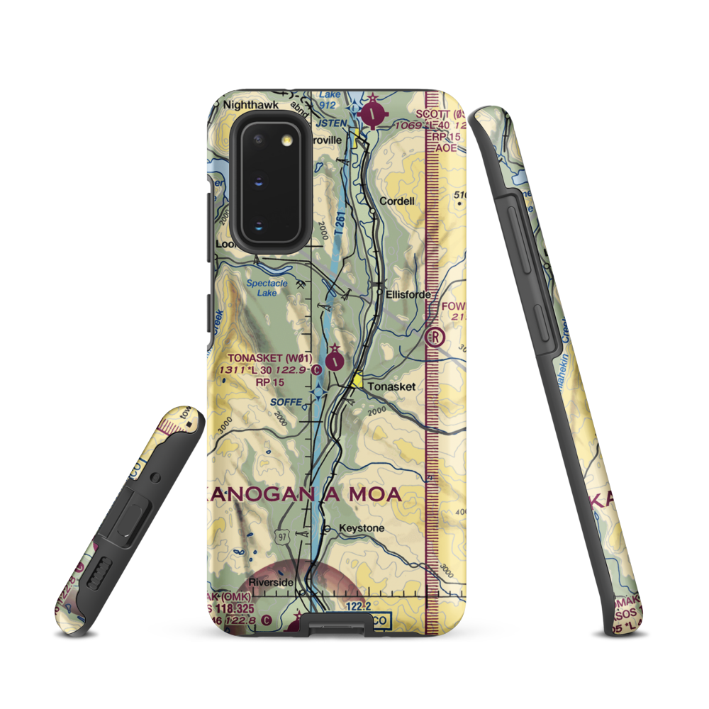 Tonasket Municipal Airport (W01) VFR Sectional Samsung Phone Case Samsung Galaxy S20 model shown