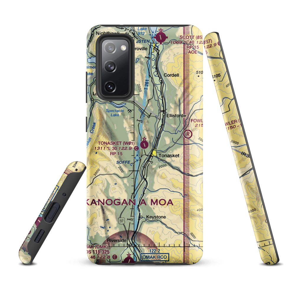 Tonasket Municipal Airport (W01) VFR Sectional Samsung Phone Case Samsung Galaxy S20 FE model shown
