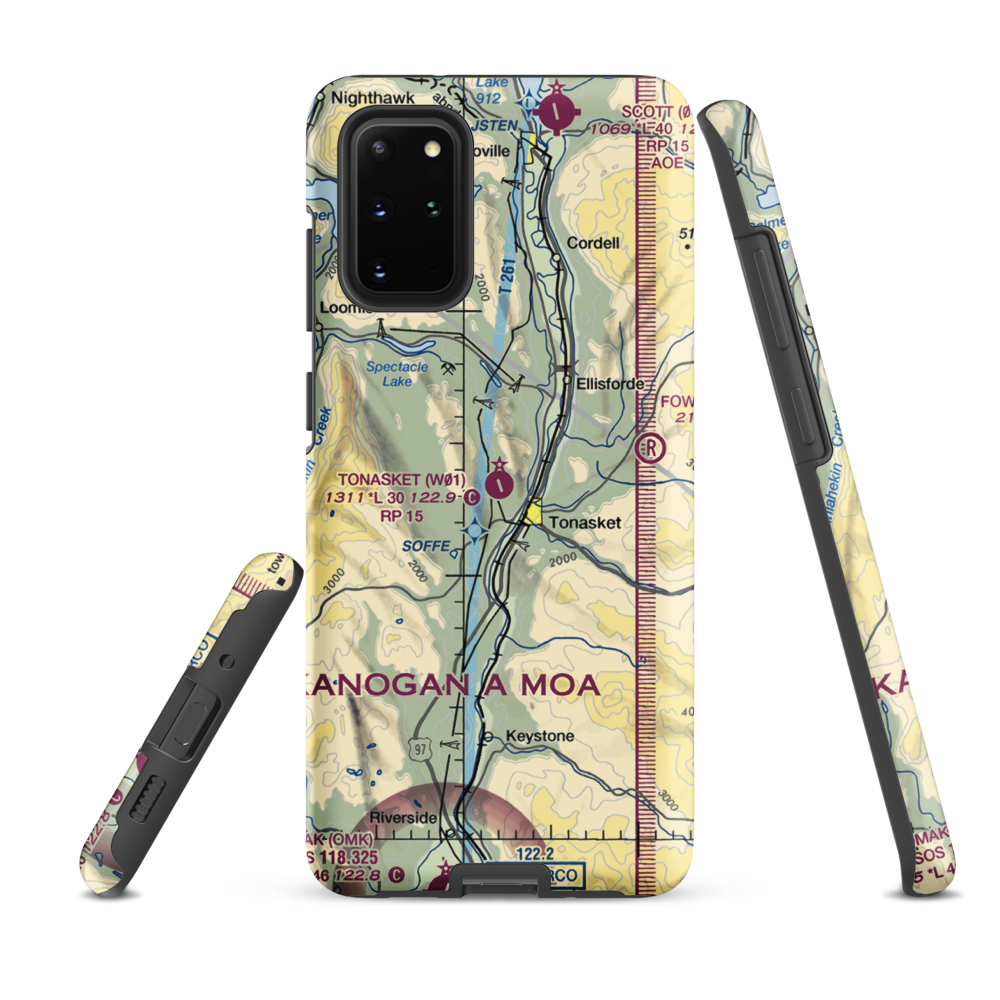Tonasket Municipal Airport (W01) VFR Sectional Samsung Phone Case Samsung Galaxy S20 Plus model shown