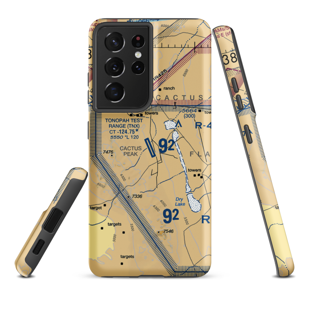 Tonopah Test Range Airport (TNX) VFR Sectional Samsung Phone Case Samsung Galaxy S21 Ultra model shown