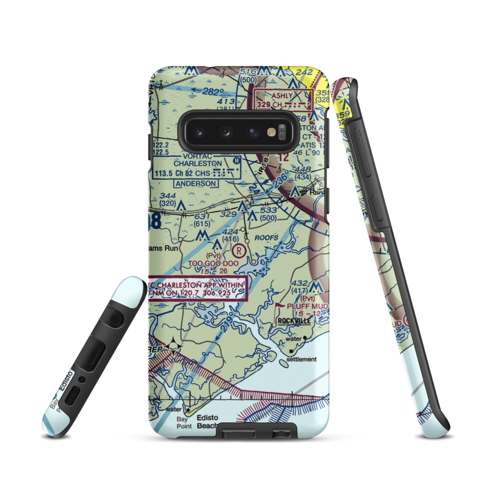 Too Goo Doo Farms Airport (SC51) VFR Sectional Samsung Phone Case Samsung Galaxy S10 model shown