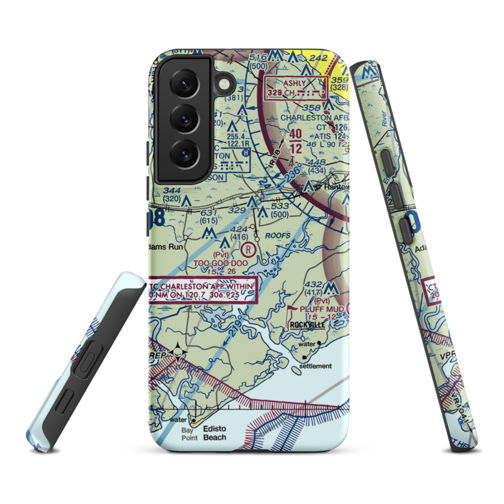 Too Goo Doo Farms Airport (SC51) VFR Sectional Samsung Phone Case Samsung Galaxy S22 Plus model shown