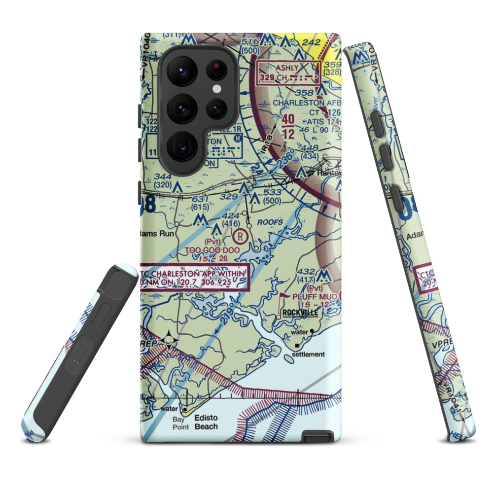 Too Goo Doo Farms Airport (SC51) VFR Sectional Samsung Phone Case Samsung Galaxy S22 Ultra model shown