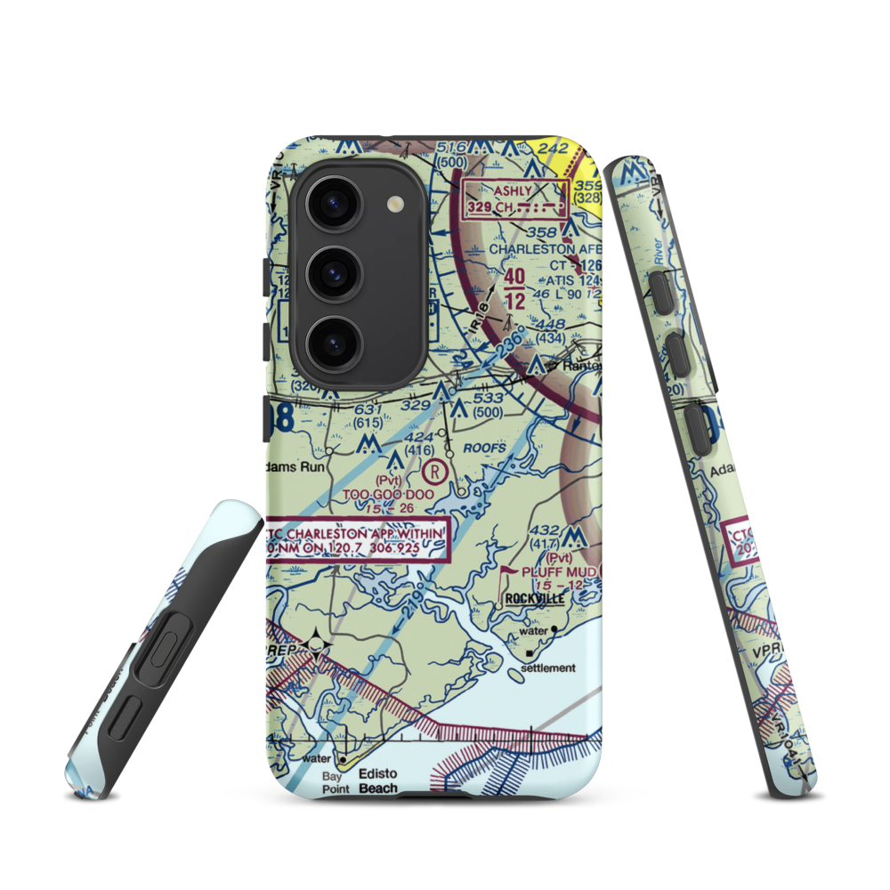 Too Goo Doo Farms Airport (SC51) VFR Sectional Samsung Phone Case Samsung Galaxy S23 model shown