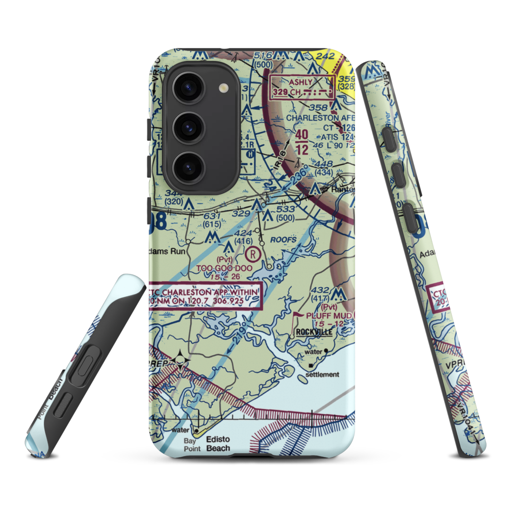 Too Goo Doo Farms Airport (SC51) VFR Sectional Samsung Phone Case Samsung Galaxy S23 Plus model shown