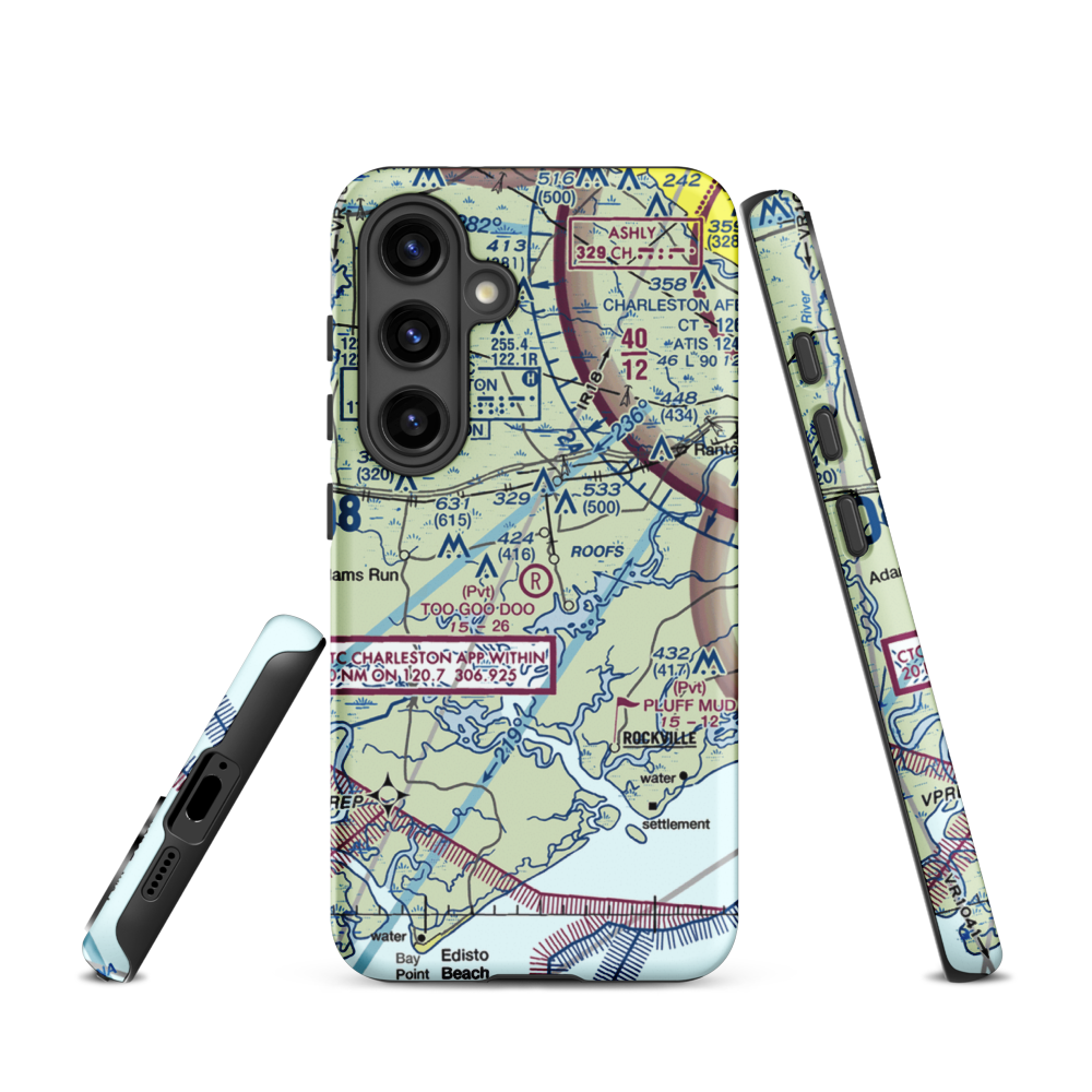 Too Goo Doo Farms Airport (SC51) VFR Sectional Samsung Phone Case Samsung Galaxy S24 model shown