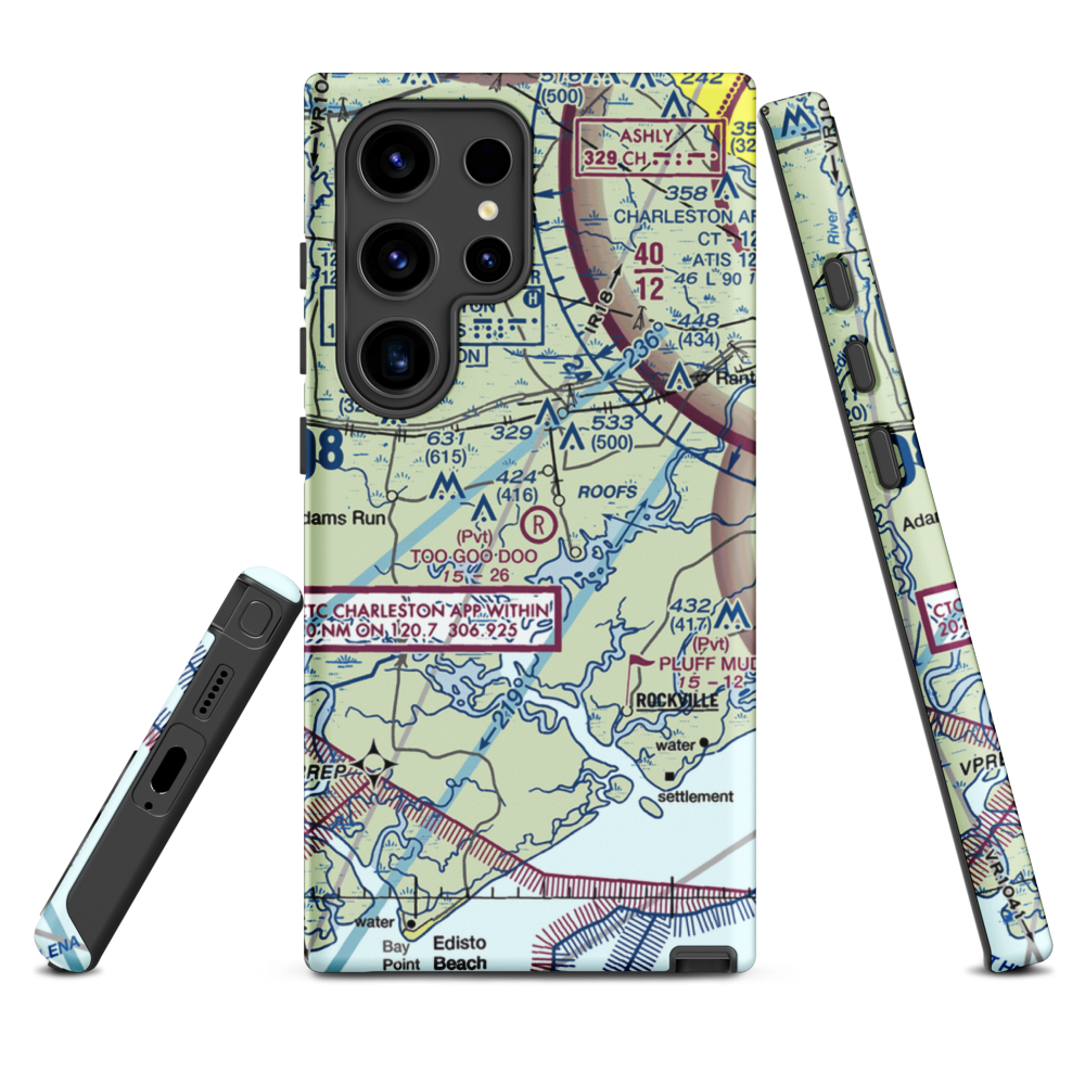 Too Goo Doo Farms Airport (SC51) VFR Sectional Samsung Phone Case Samsung Galaxy S24 Ultra model shown