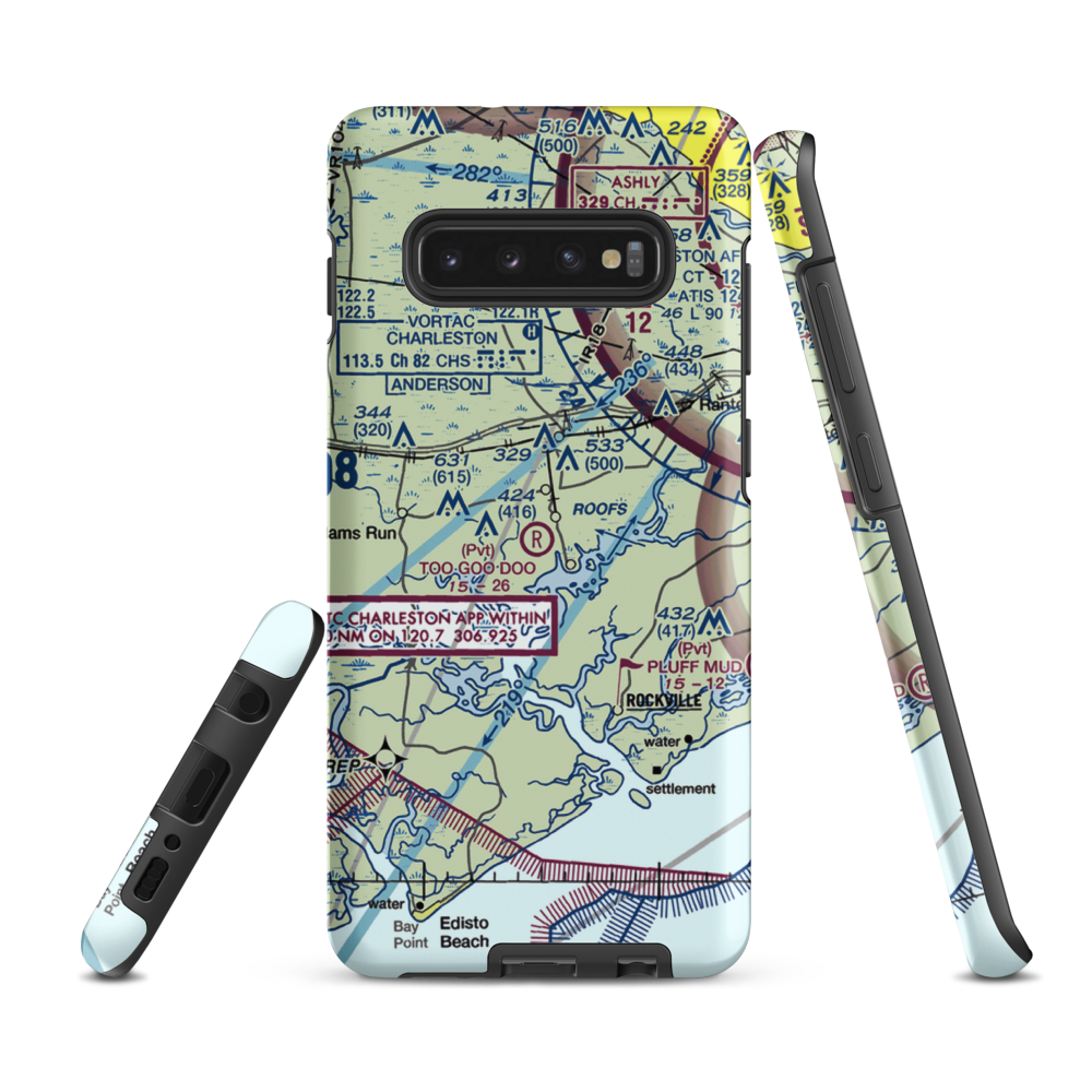 Too Goo Doo Farms Airport (SC51) VFR Sectional Samsung Phone Case Samsung Galaxy S10 Plus model shown