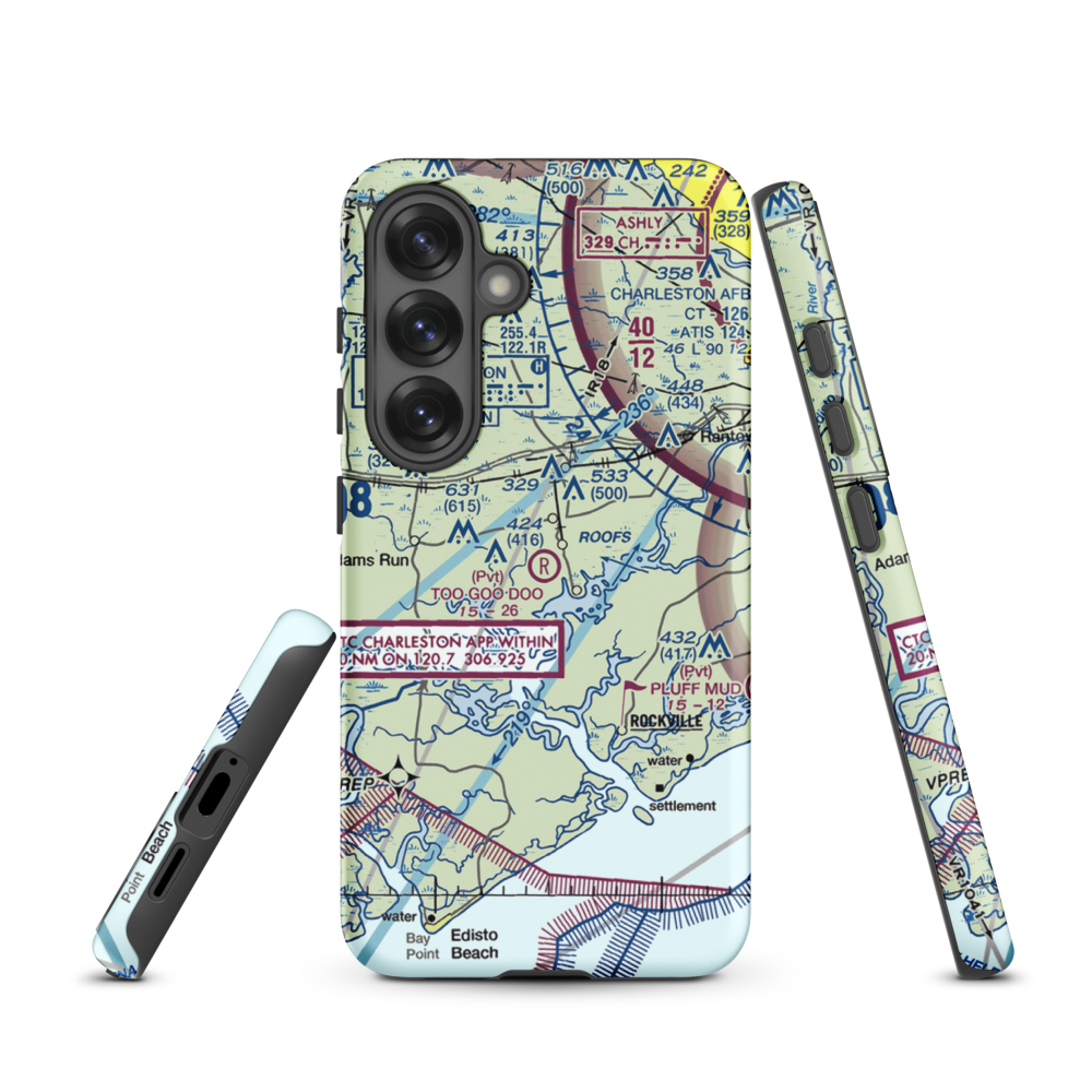 Too Goo Doo Farms Airport (SC51) VFR Sectional Samsung Phone Case Samsung Galaxy S25 model shown