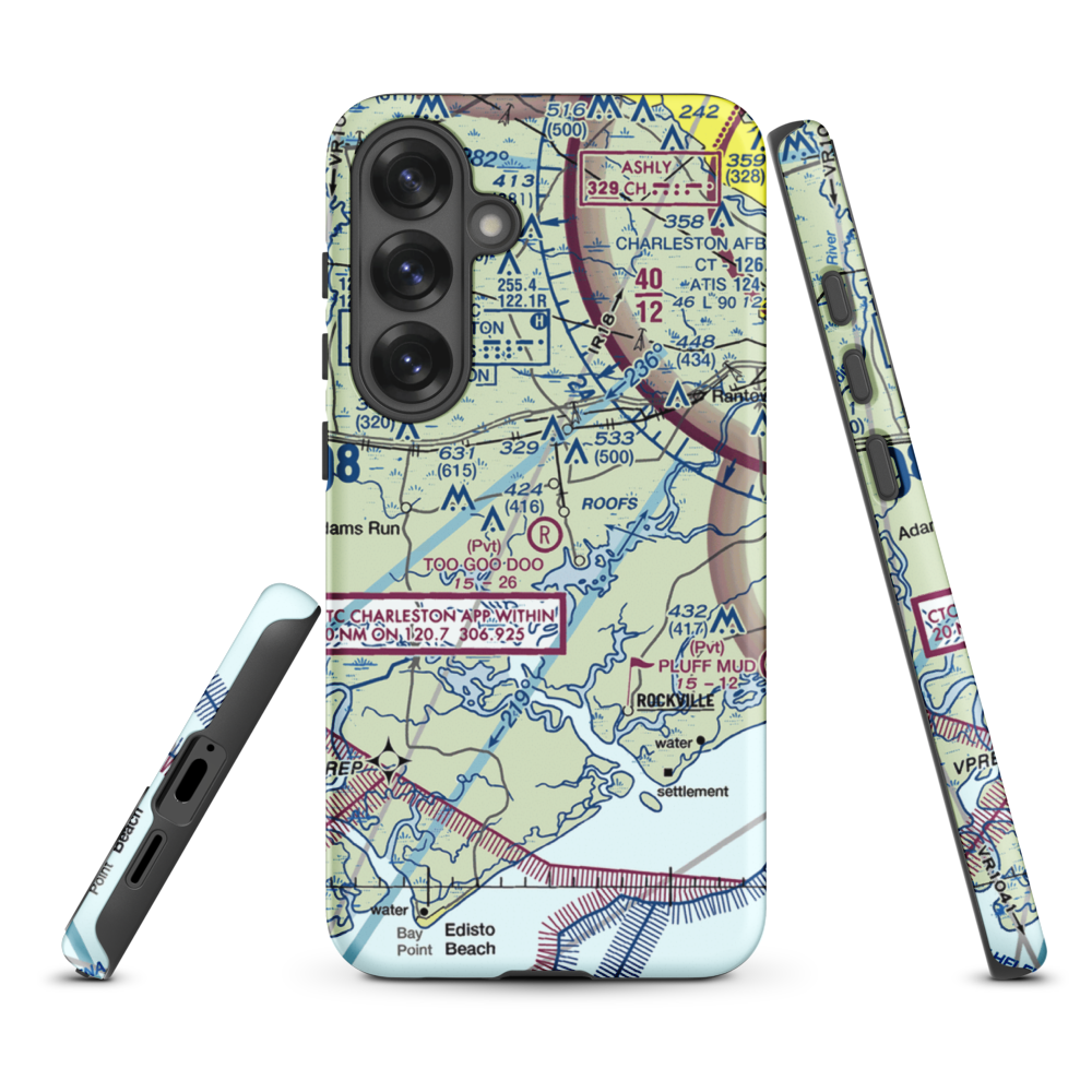 Too Goo Doo Farms Airport (SC51) VFR Sectional Samsung Phone Case Samsung Galaxy S25 Plus model shown