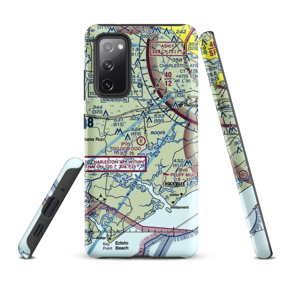 Too Goo Doo Farms Airport (SC51) VFR Sectional Samsung Phone Case Samsung Galaxy S20 FE model shown