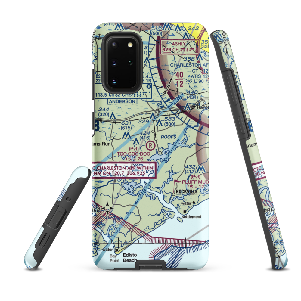 Too Goo Doo Farms Airport (SC51) VFR Sectional Samsung Phone Case Samsung Galaxy S20 Plus model shown