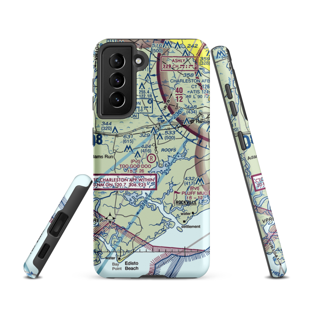 Too Goo Doo Farms Airport (SC51) VFR Sectional Samsung Phone Case Samsung Galaxy S21 model shown