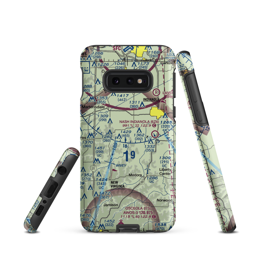 Too Short Airport (IA11) VFR Sectional Samsung Phone Case Samsung Galaxy S10e model shown