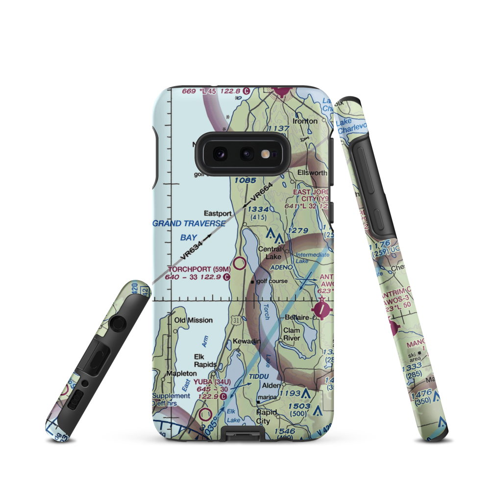 Torchport Airport (59M) VFR Sectional Samsung Phone Case Samsung Galaxy S10 Plus model shown