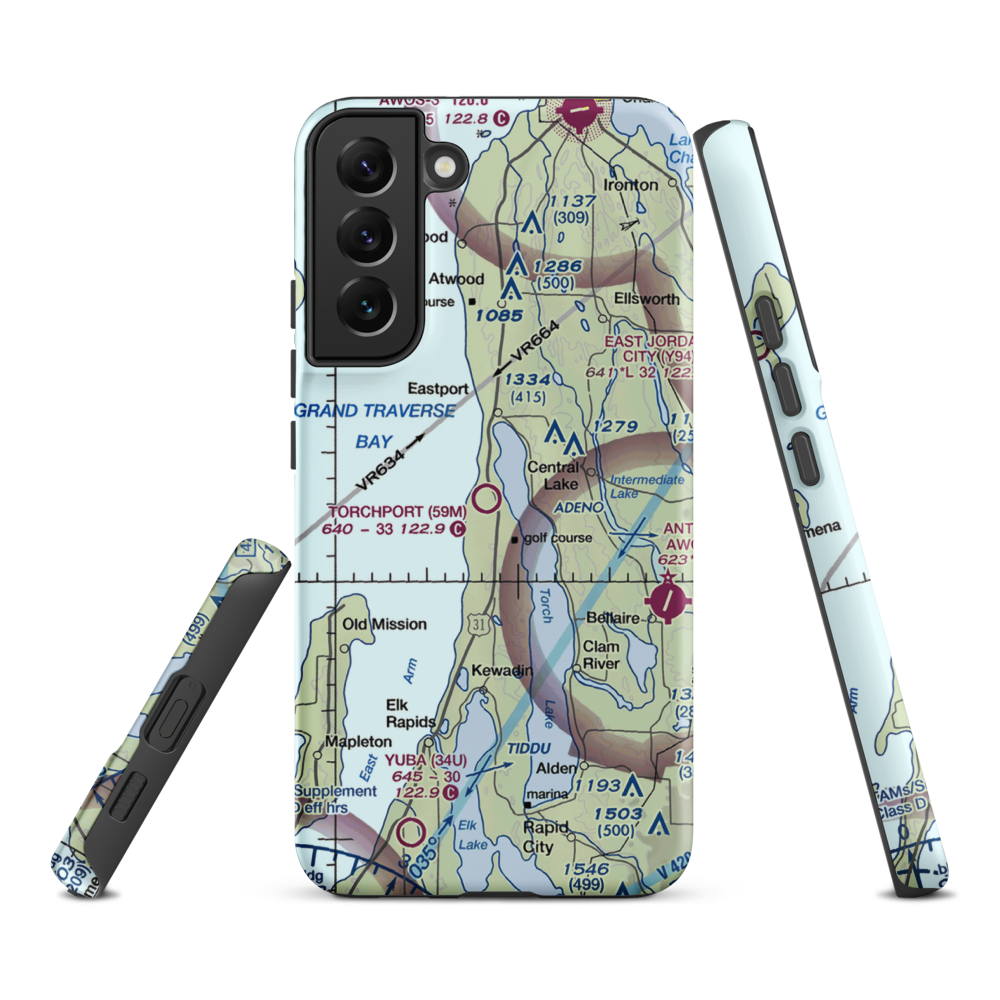 Torchport Airport (59M) VFR Sectional Samsung Phone Case Samsung Galaxy S22 Plus model shown