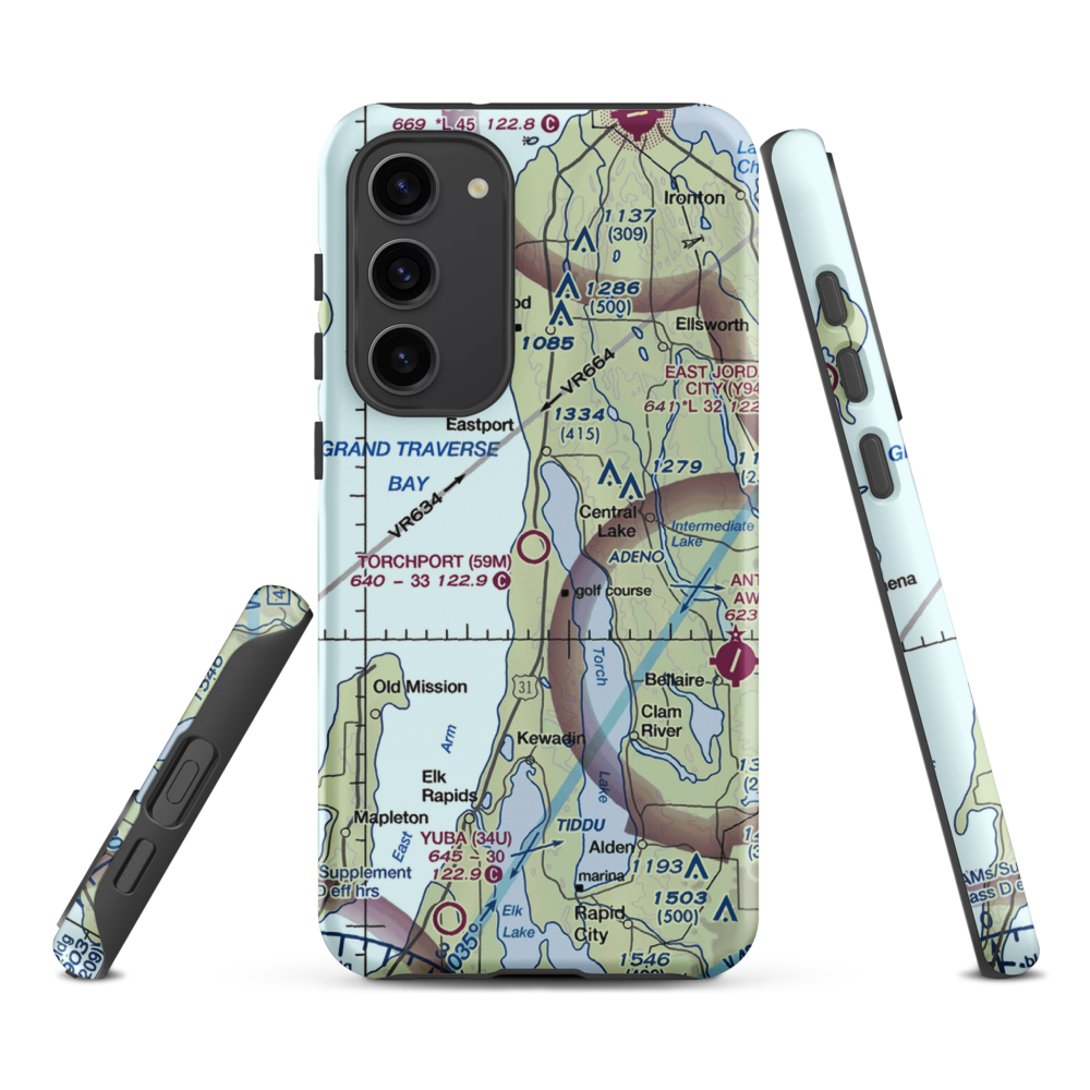 Torchport Airport (59M) VFR Sectional Samsung Phone Case Samsung Galaxy S23 Plus model shown