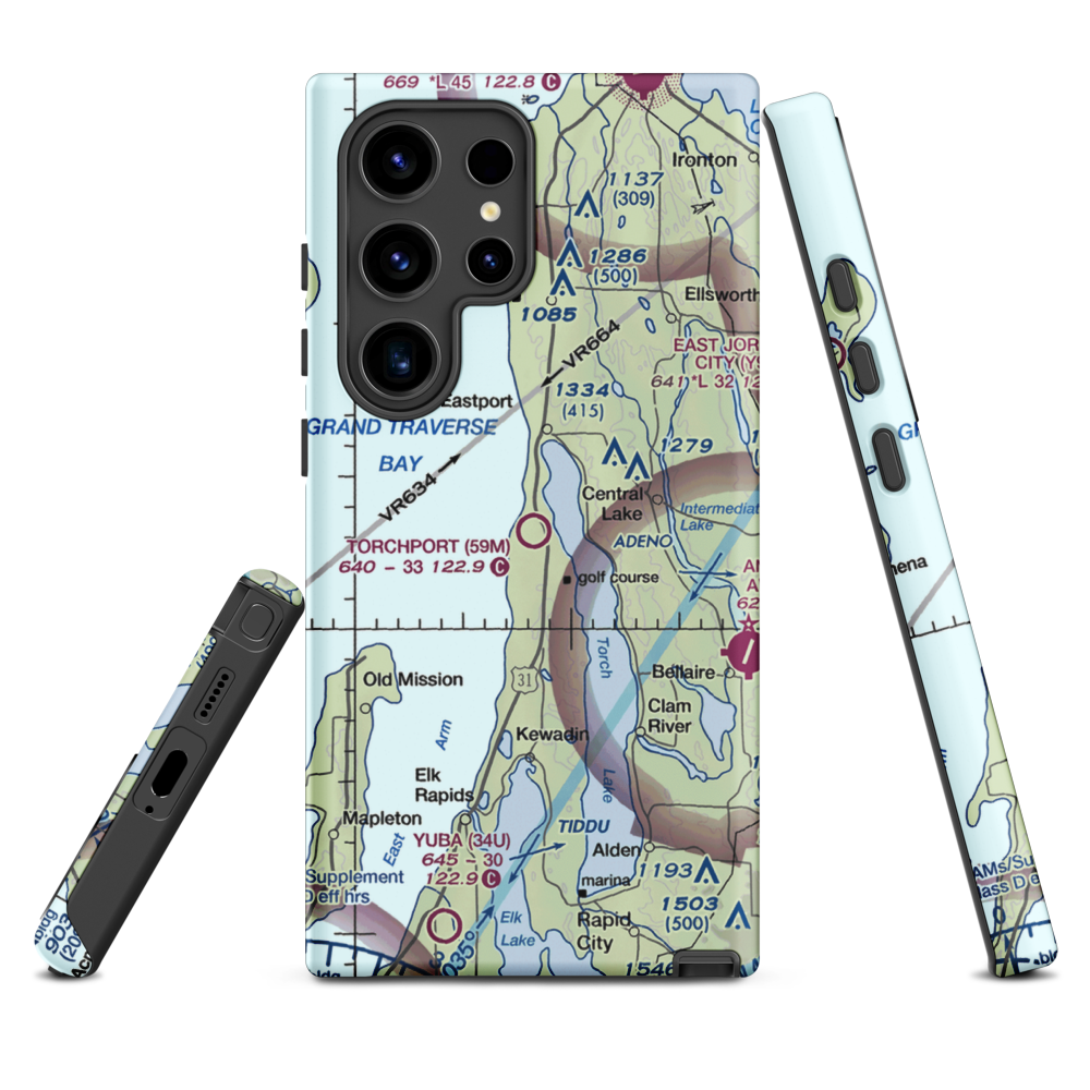 Torchport Airport (59M) VFR Sectional Samsung Phone Case Samsung Galaxy S24 Ultra model shown