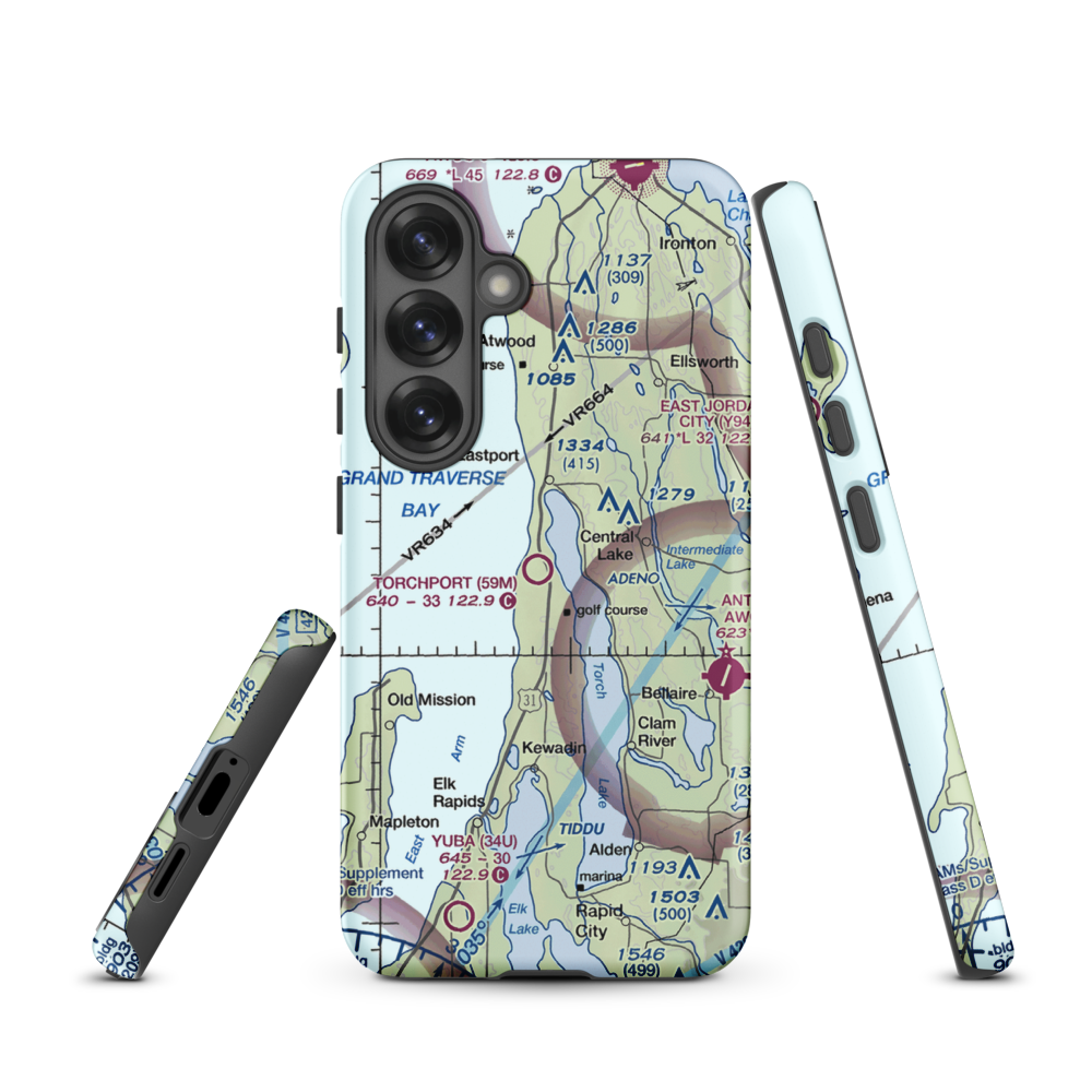 Torchport Airport (59M) VFR Sectional Samsung Phone Case Samsung Galaxy S25 model shown