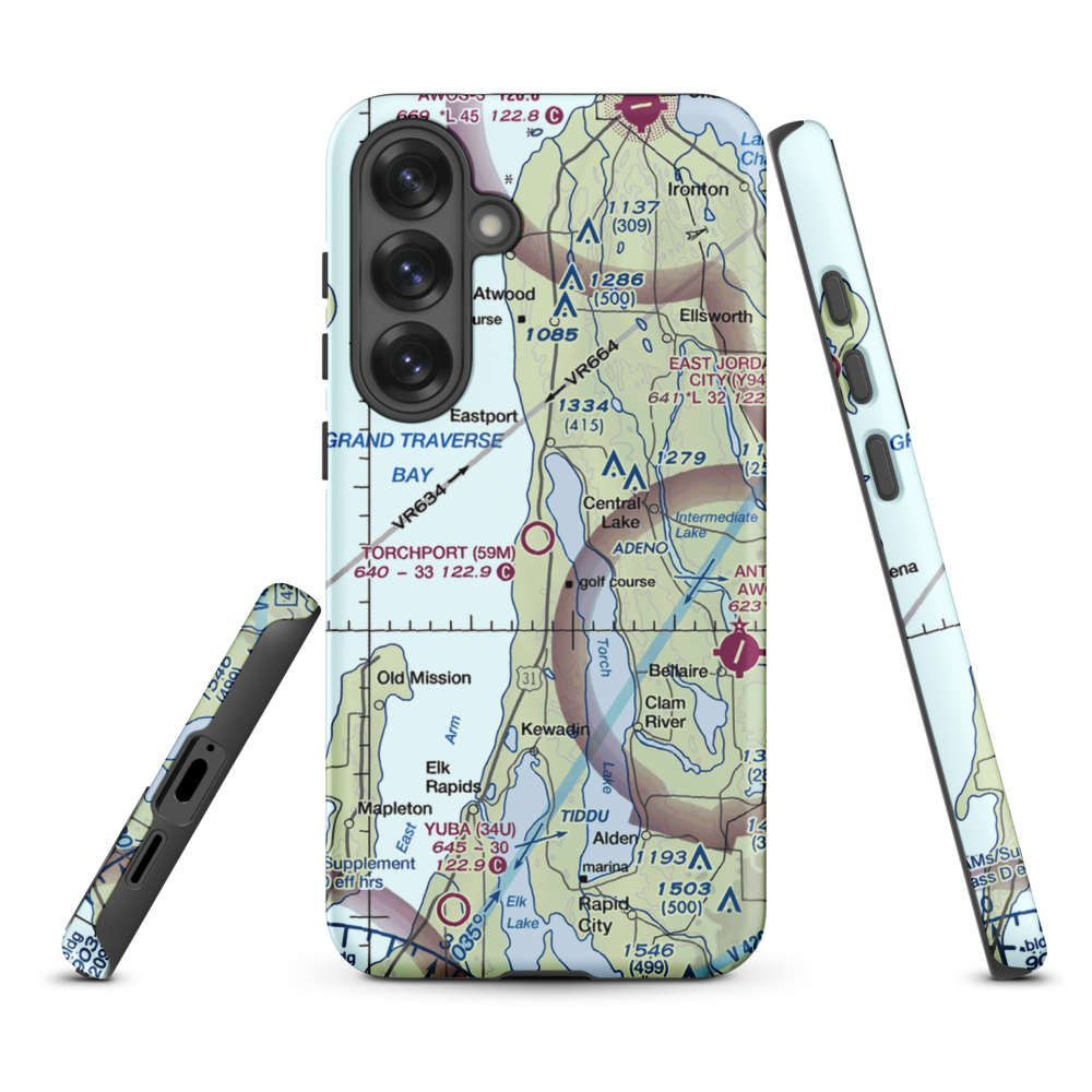 Torchport Airport (59M) VFR Sectional Samsung Phone Case Samsung Galaxy S25 Plus model shown