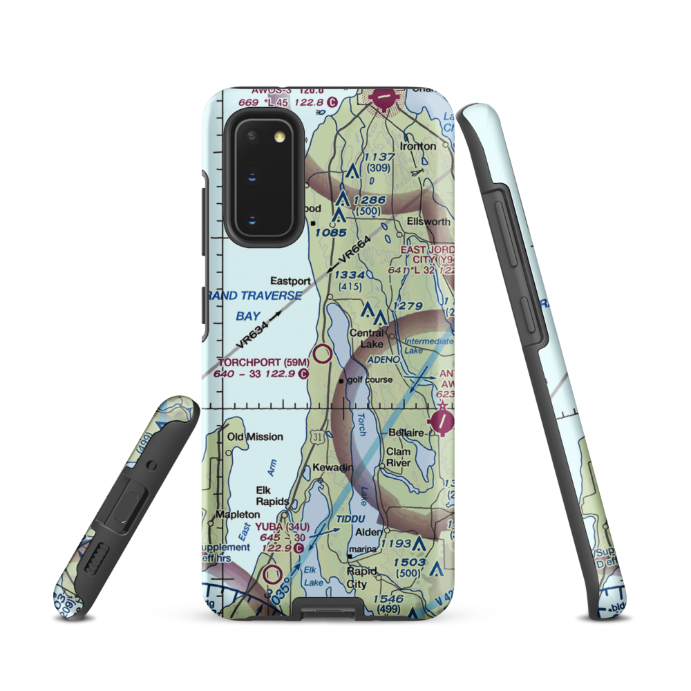 Torchport Airport (59M) VFR Sectional Samsung Phone Case Samsung Galaxy S20 model shown