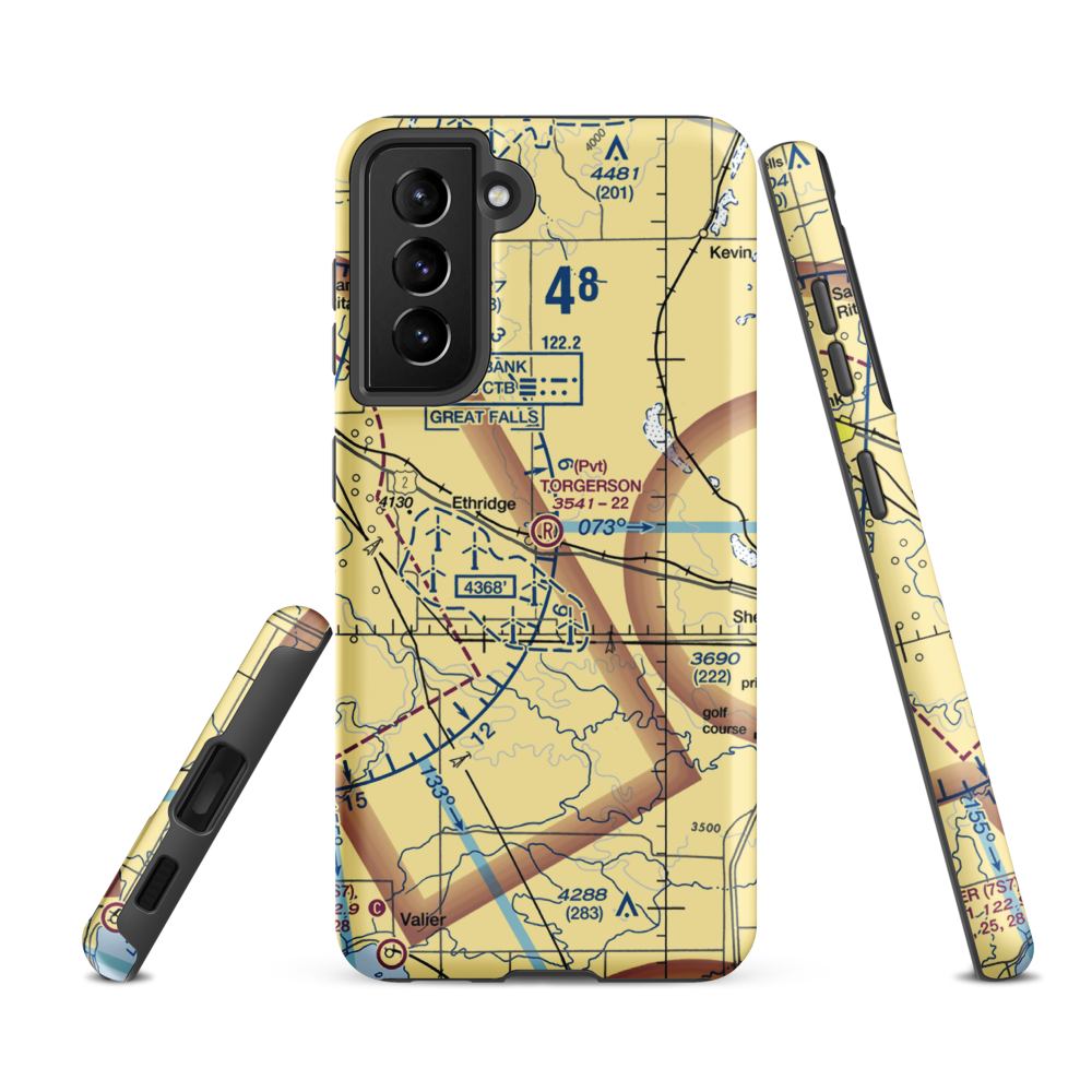 Torgerson Airport (06MT) VFR Sectional Samsung Phone Case Samsung Galaxy S21 FE model shown