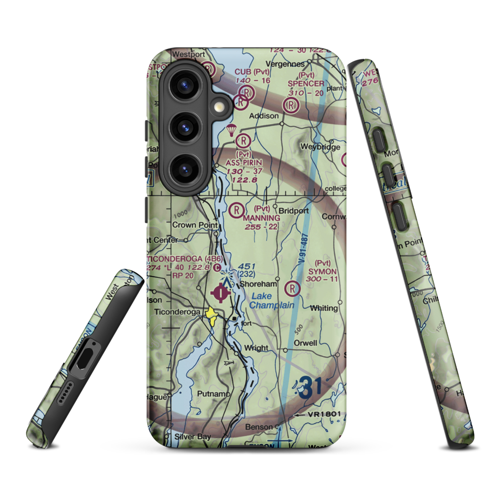 Torrey Airport (VT24) VFR Sectional Samsung Phone Case Samsung Galaxy S24 Plus model shown