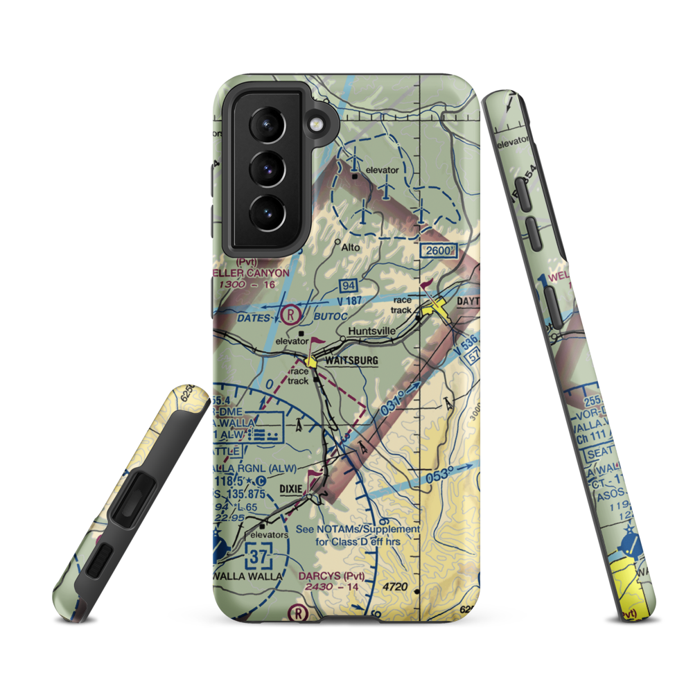 Touchet Valley Airport (2WA9) VFR Sectional Samsung Phone Case Samsung Galaxy S21 FE model shown
