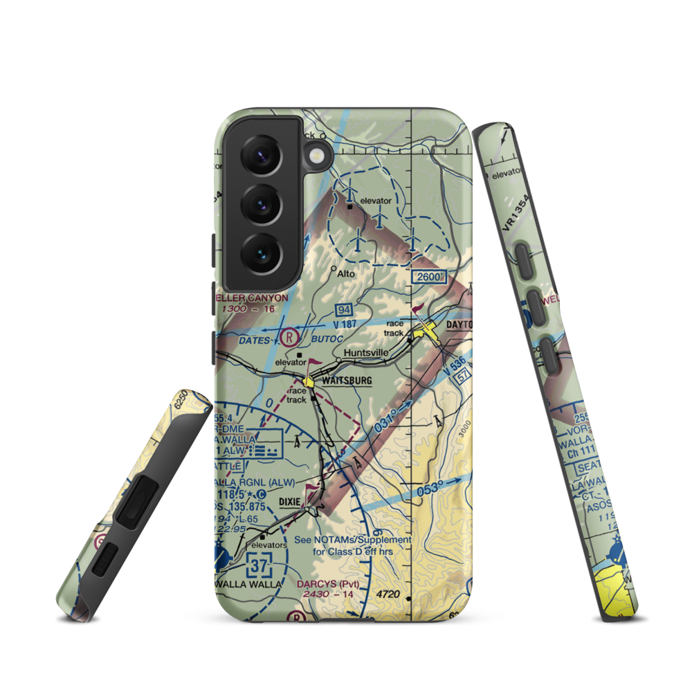 Touchet Valley Airport (2WA9) VFR Sectional Samsung Phone Case Samsung Galaxy S22 model shown