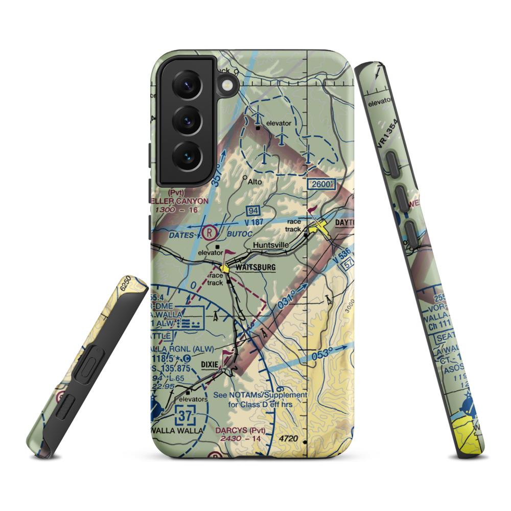 Touchet Valley Airport (2WA9) VFR Sectional Samsung Phone Case Samsung Galaxy S22 Plus model shown