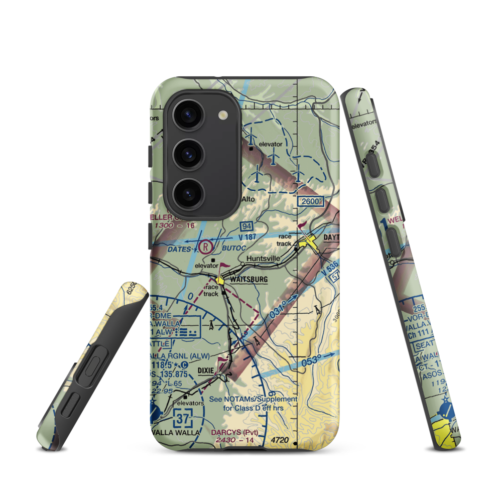 Touchet Valley Airport (2WA9) VFR Sectional Samsung Phone Case Samsung Galaxy S23 model shown