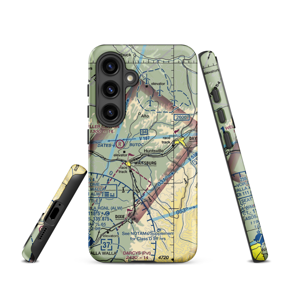 Touchet Valley Airport (2WA9) VFR Sectional Samsung Phone Case Samsung Galaxy S24 model shown