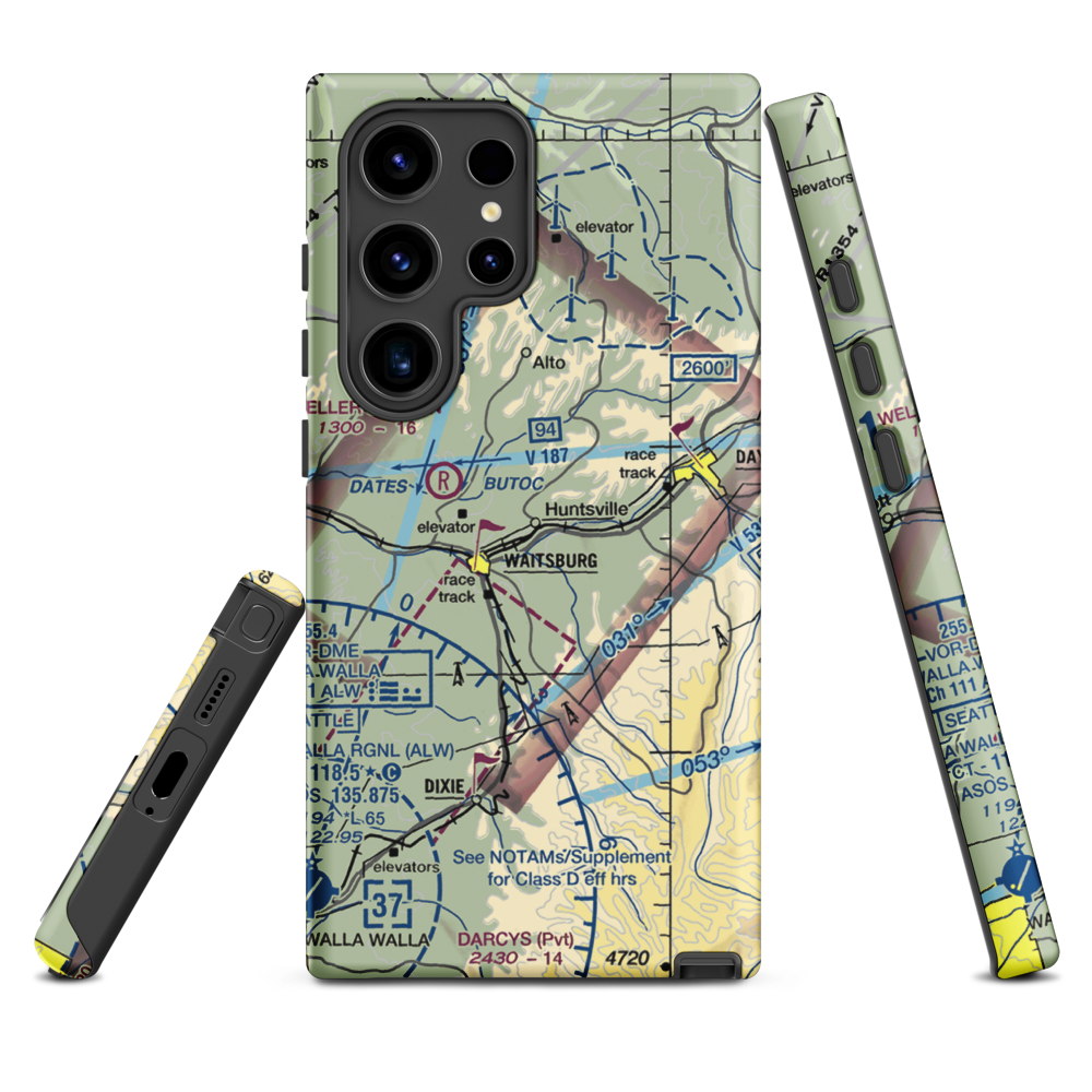 Touchet Valley Airport (2WA9) VFR Sectional Samsung Phone Case Samsung Galaxy S24 Ultra model shown