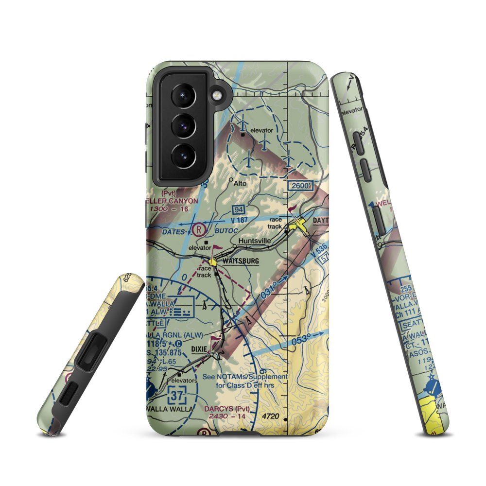Touchet Valley Airport (2WA9) VFR Sectional Samsung Phone Case Samsung Galaxy S21 model shown