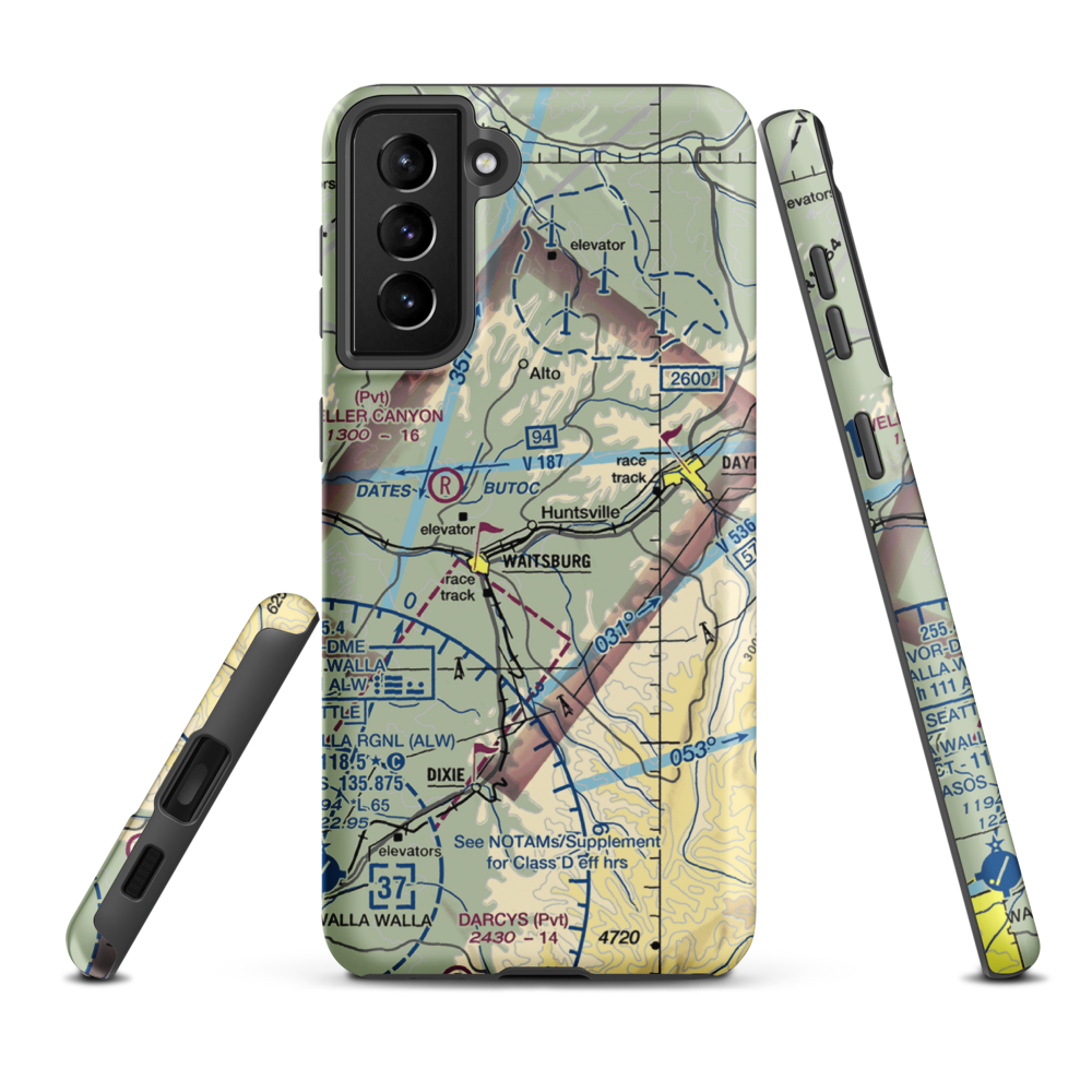 Touchet Valley Airport (2WA9) VFR Sectional Samsung Phone Case Samsung Galaxy S21 Plus model shown
