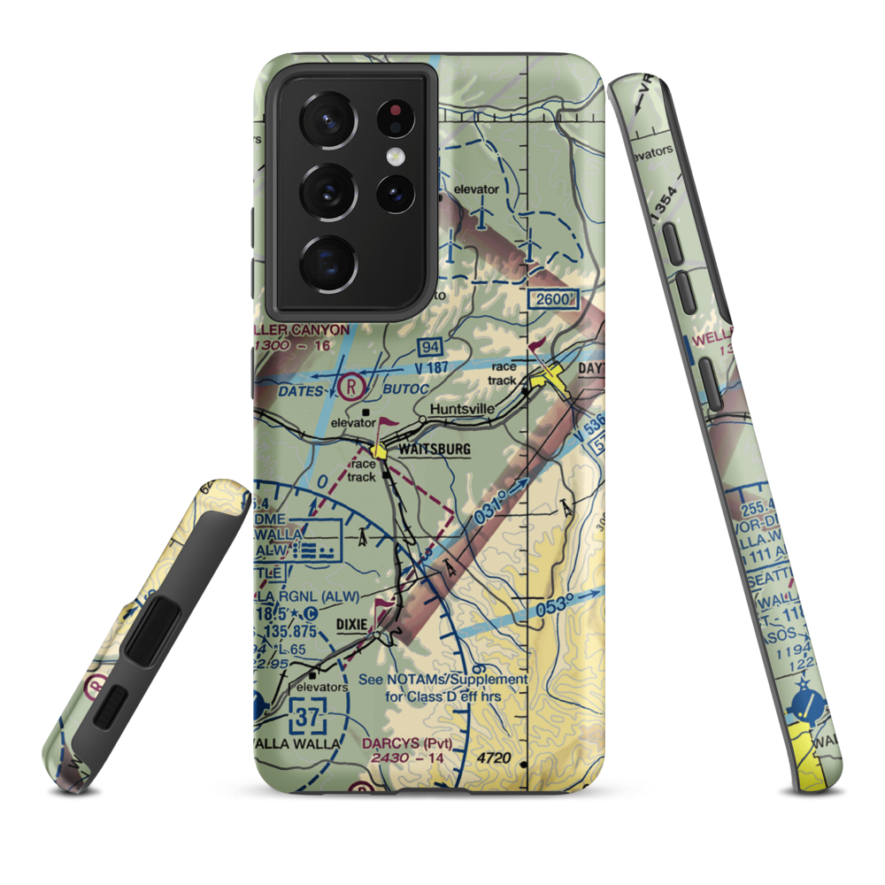 Touchet Valley Airport (2WA9) VFR Sectional Samsung Phone Case Samsung Galaxy S21 Plus model shown