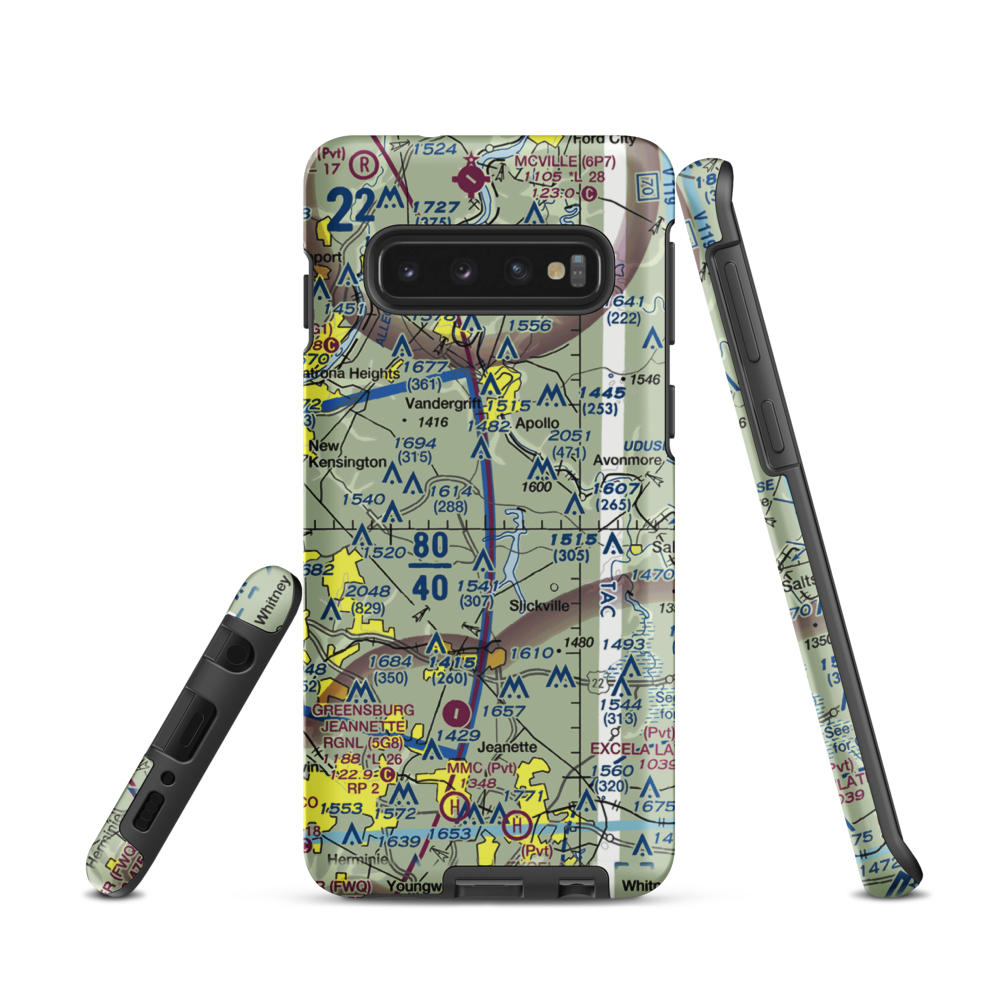 Tower Airfield (6PA1) VFR Sectional Samsung Phone Case Samsung Galaxy S10 model shown