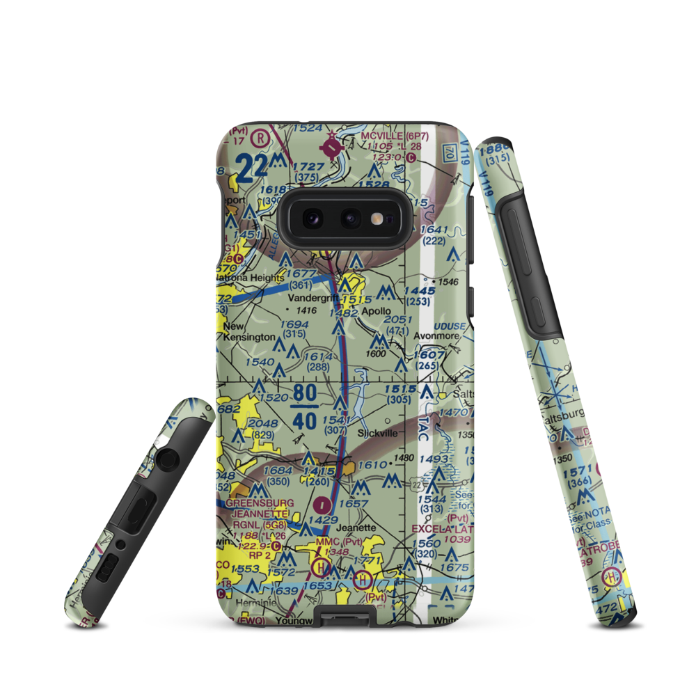 Tower Airfield (6PA1) VFR Sectional Samsung Phone Case Samsung Galaxy S10 Plus model shown