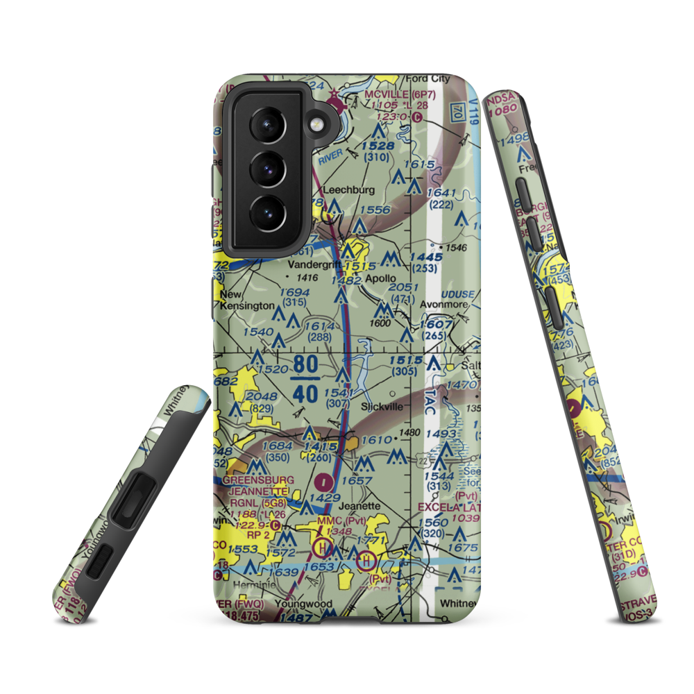 Tower Airfield (6PA1) VFR Sectional Samsung Phone Case Samsung Galaxy S21 Ultra model shown