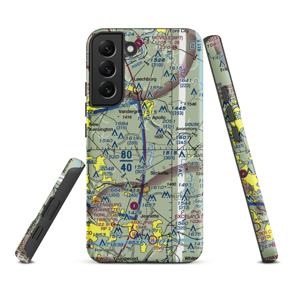 Tower Airfield (6PA1) VFR Sectional Samsung Phone Case Samsung Galaxy S22 Plus model shown