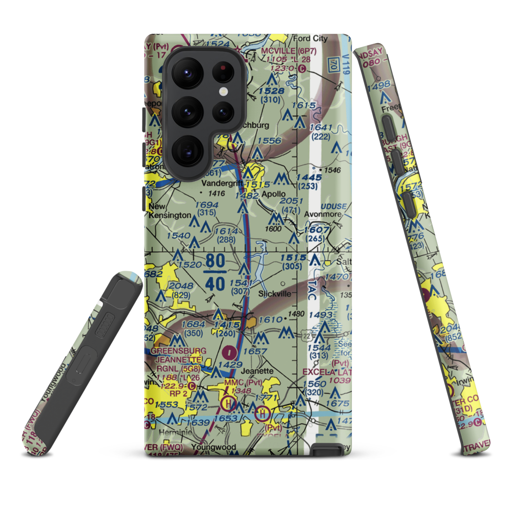 Tower Airfield (6PA1) VFR Sectional Samsung Phone Case Samsung Galaxy S22 Ultra model shown