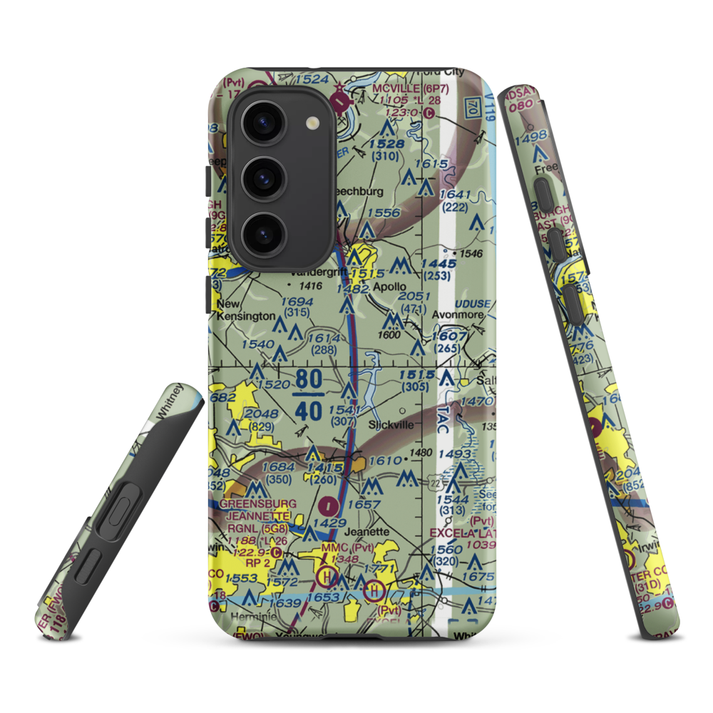 Tower Airfield (6PA1) VFR Sectional Samsung Phone Case Samsung Galaxy S23 Plus model shown
